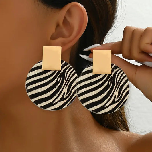 Aretes Redondos Diseño Cebra