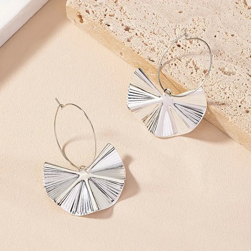 Aretes Plateados Hoja Gingko