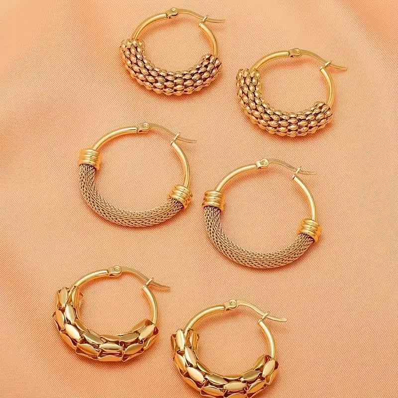 Aretes Dorados Tipo Arracada