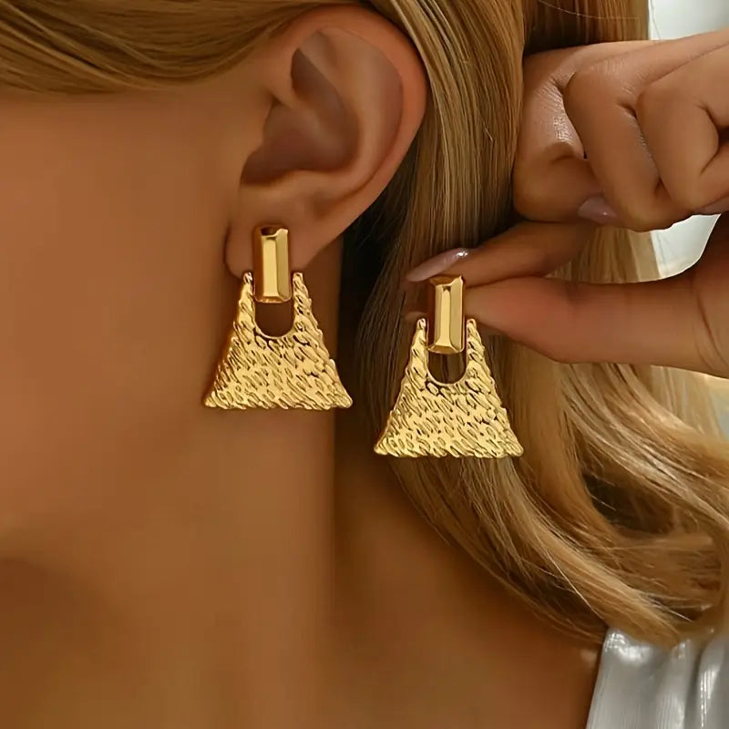 Aretes Dorados Geométricos