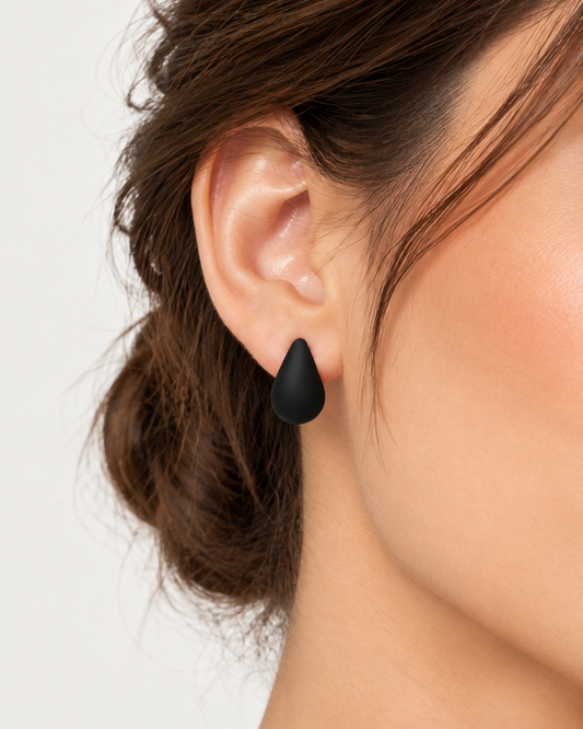 Aretes Gota Color Negros
