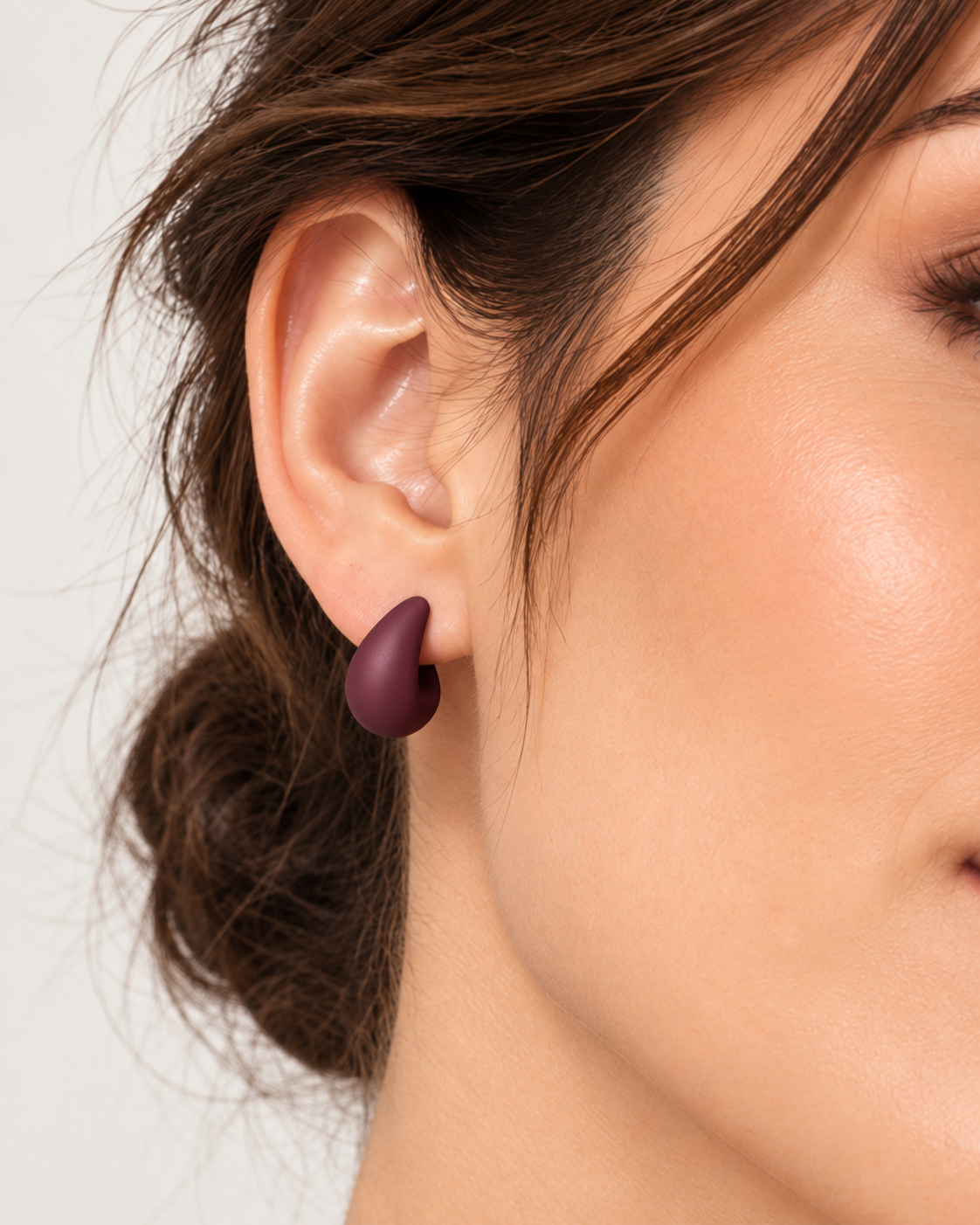 Aretes Gota Color Púrpura