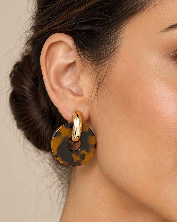 Aretes Circulares Animal Print