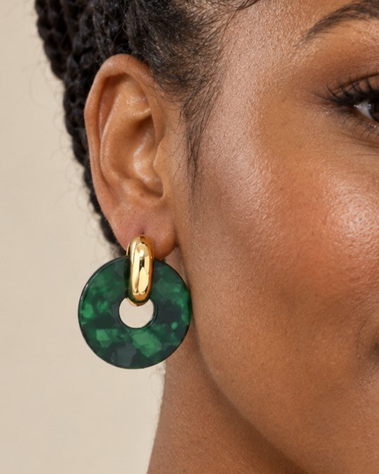Aretes Circulares Verdes