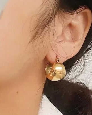 Aretes Dorados Hemisferio Hueco