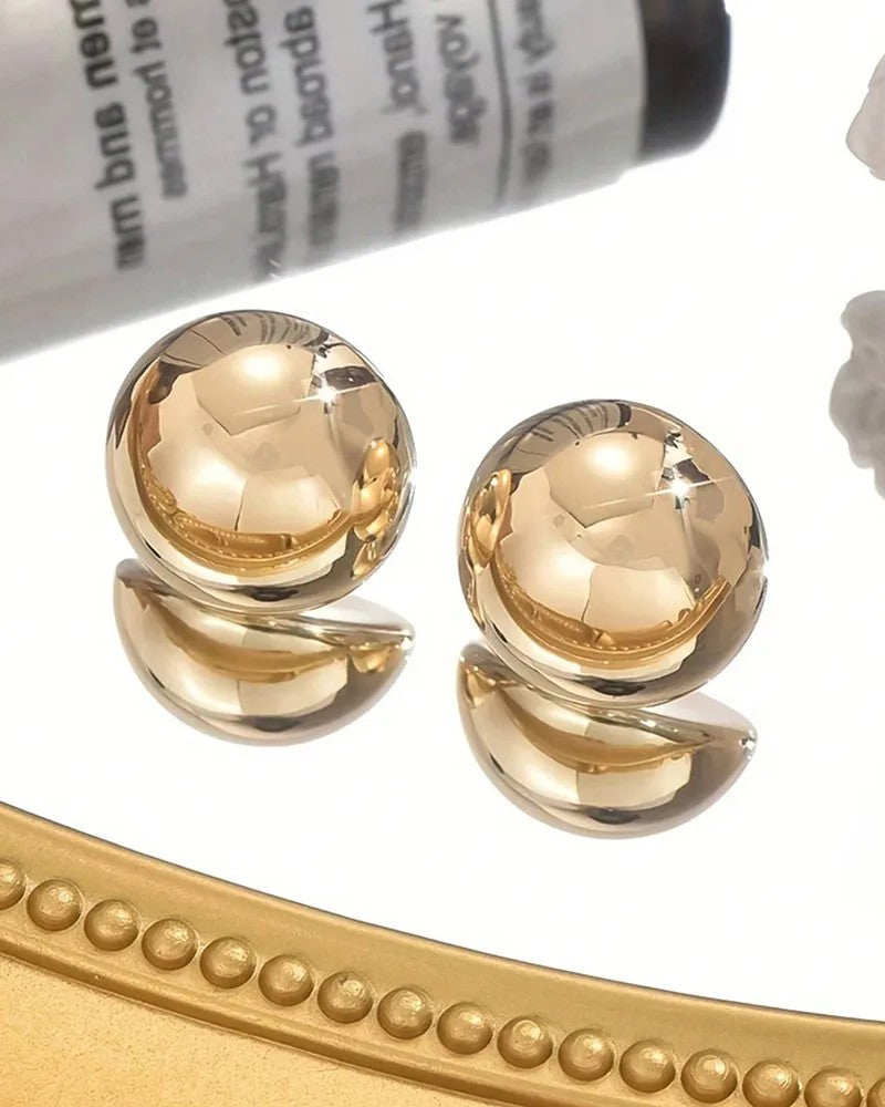 Aretes Dorados Semicírculo