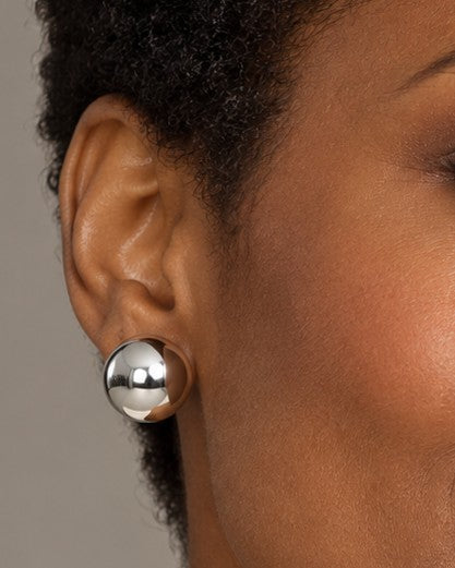 Aretes Plateados Semicículo
