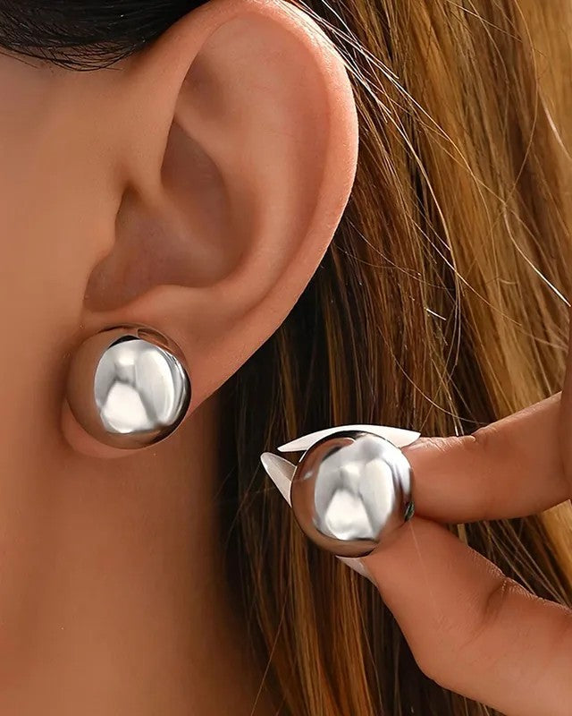 Aretes Plateados Semicículo