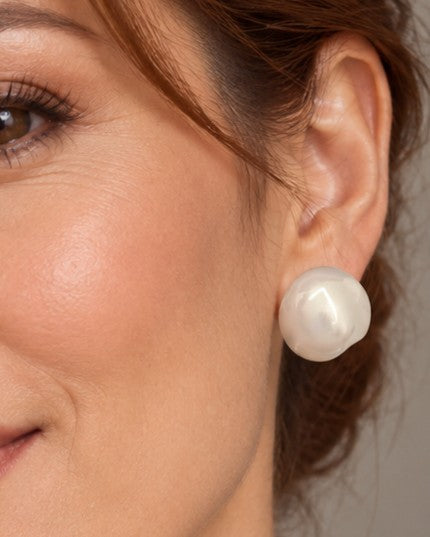 Aretes Perlas Color Champagne