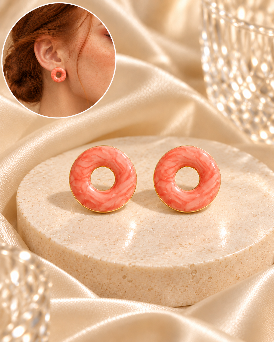 Aretes Dona Naranja Esmaltados