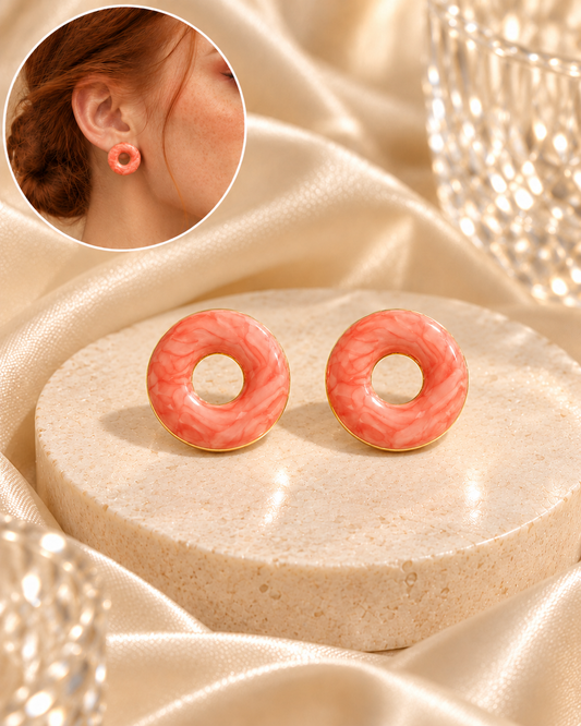 Aretes Dona Naranja Esmaltados