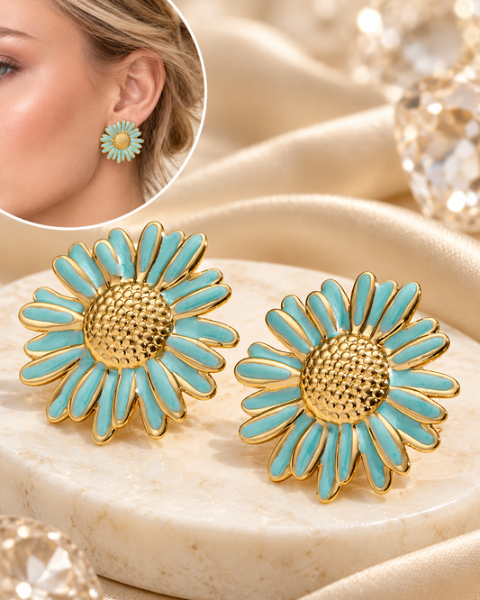 Aretes Margaritas Azules