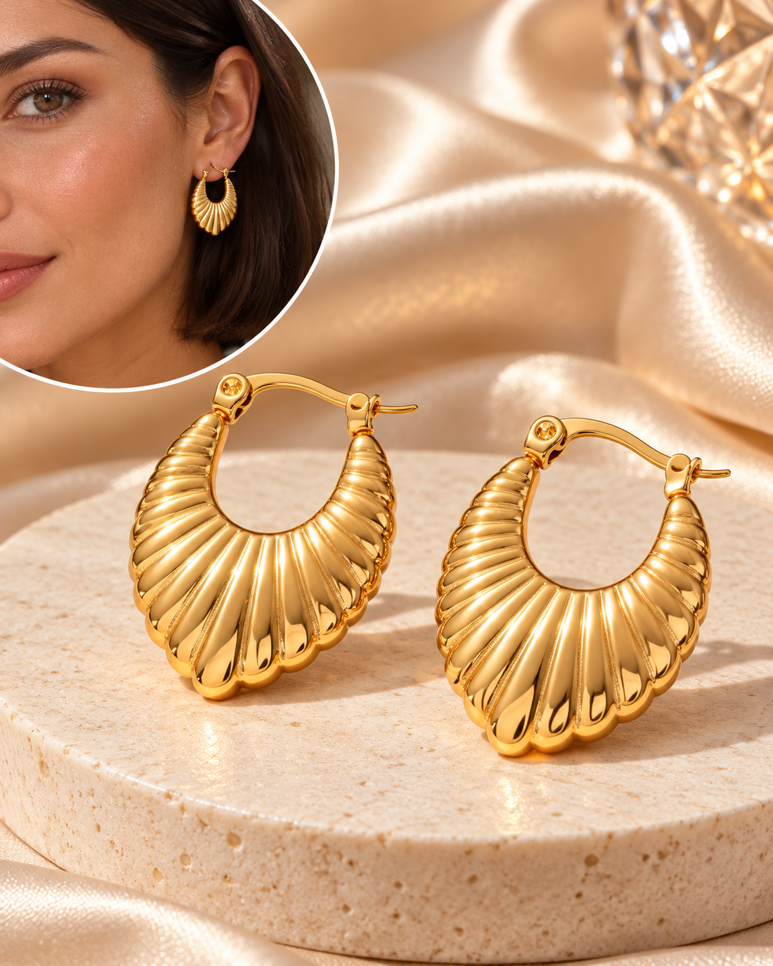 Aretes Dorados Rayados