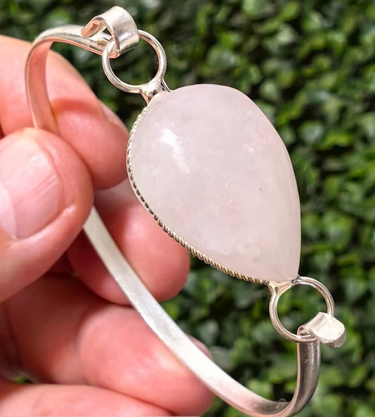 Brazalete Piedra Mineral Cuarzo Rosa