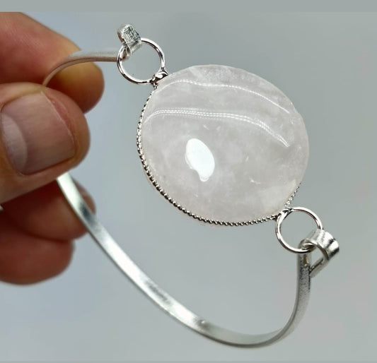 Brazalete Piedra Mineral Cuarzo Rosa