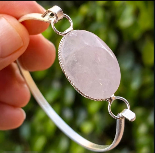 Brazalete Piedra Mineral Cuarzo Rosa