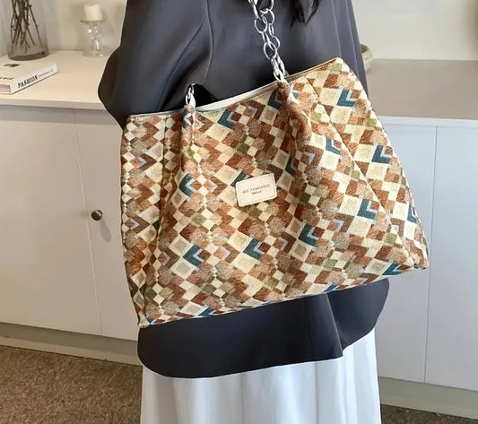 Bolsa Tote Estampado Étnico