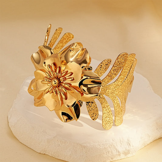 Brazalete Dorado Flor