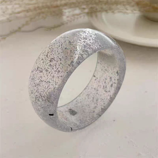 Brazalete Resina Transparente Plata