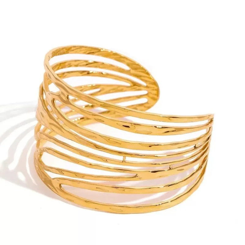Brazalete Acero Diseño Geométrico