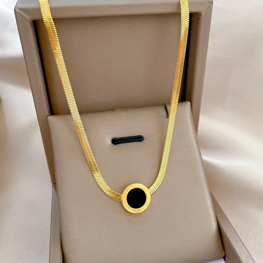 Collar Dorado Cadena Planchada