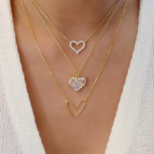 Collar Dorado Múltiple Corazones