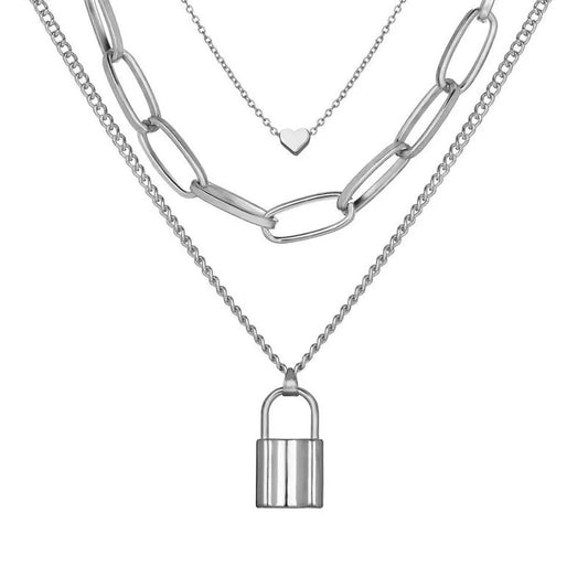 Collar Múltiple Plateado