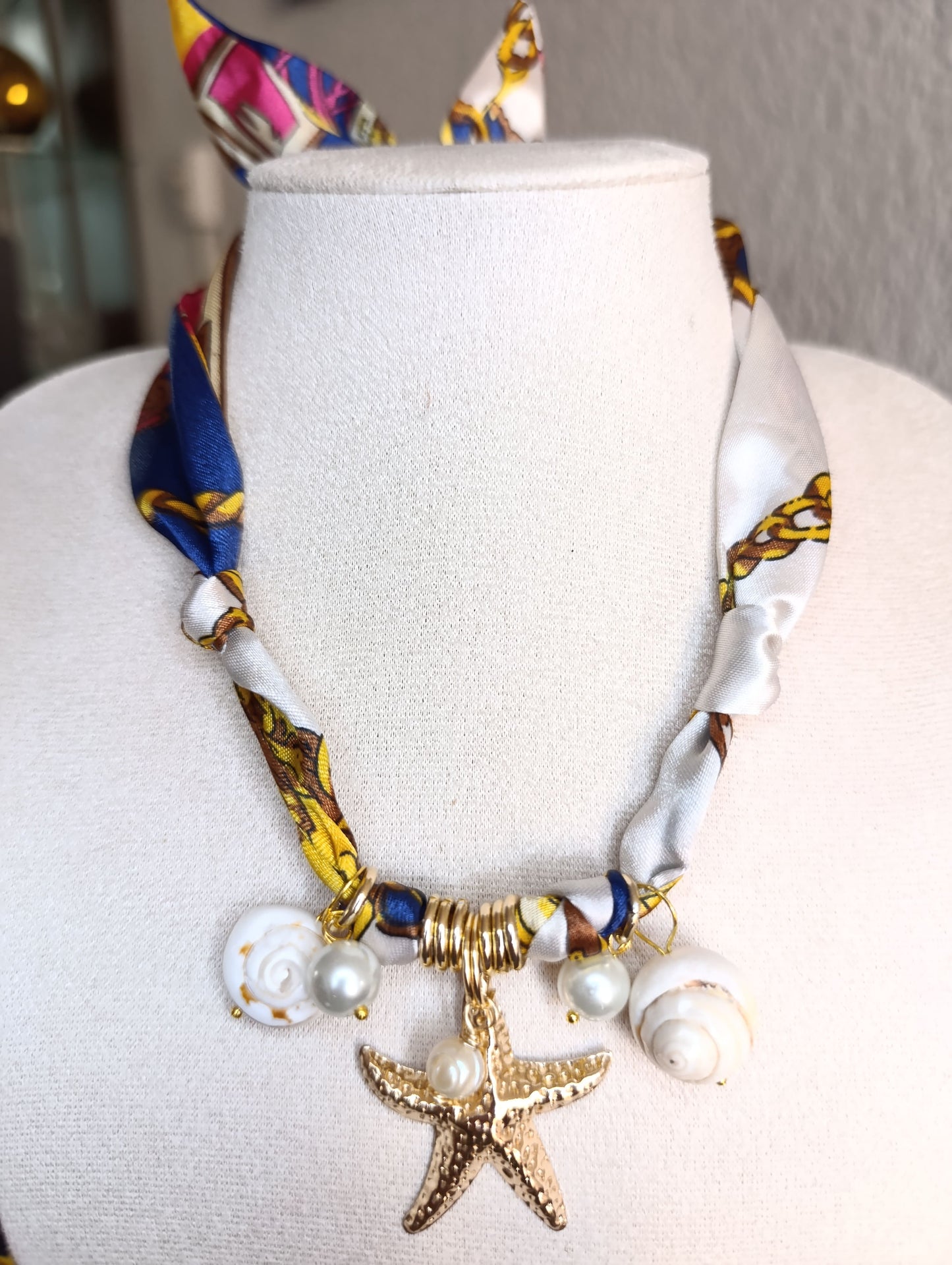 Collar Paliacate Estilo Marino Caracoles y Estrella de Mar