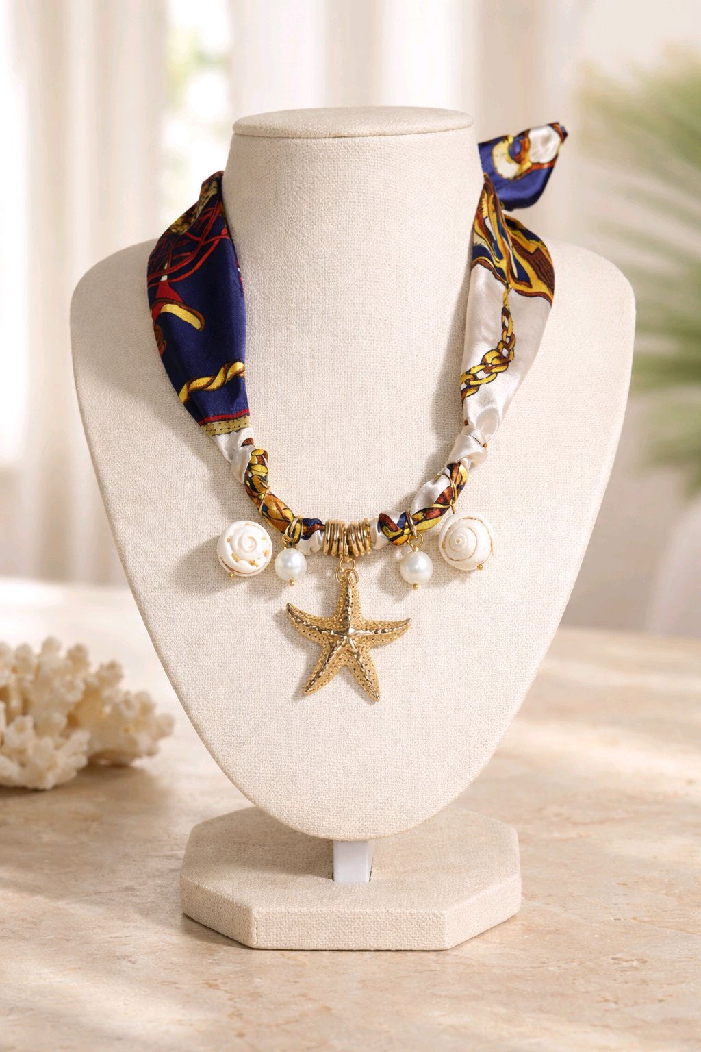 Collar Paliacate Estilo Marino Caracoles y Estrella de Mar