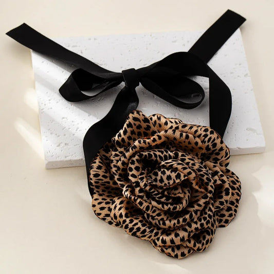 Collar Tela Flor Animal Print
