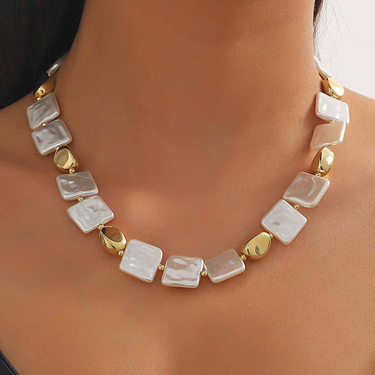 Collar Lajas Aperladas Imitación