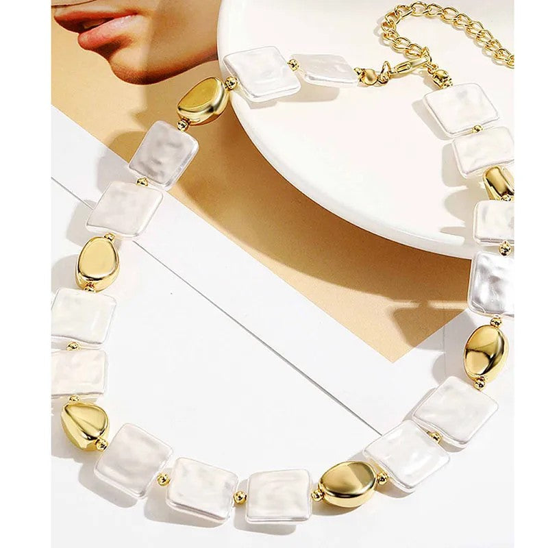 Collar Lajas Aperladas Imitación