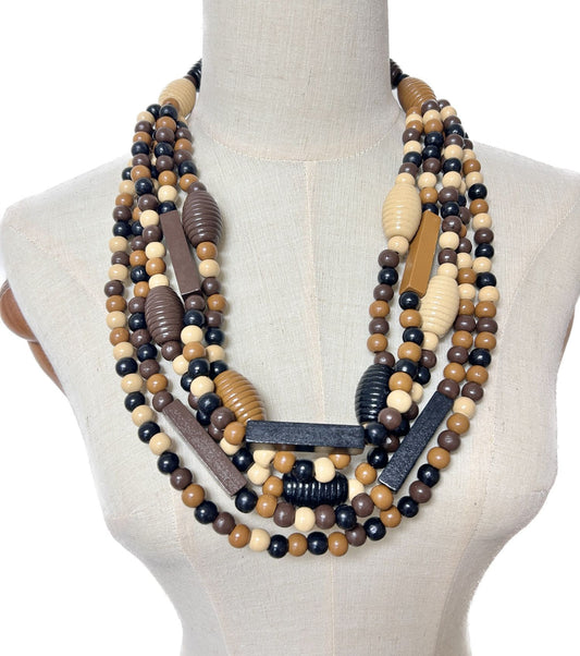 Collar Madera Café y Beige