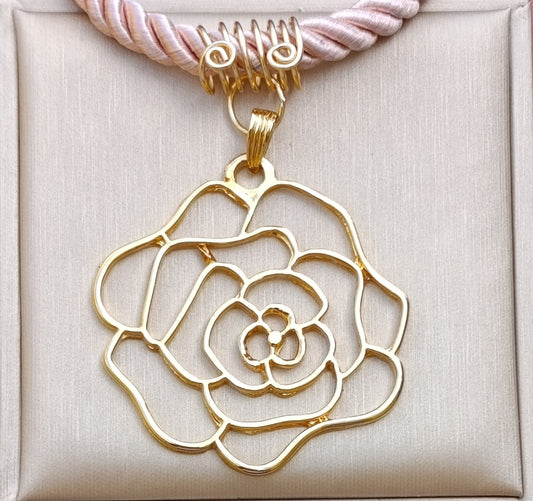 Collar Cordón Seda Dije Flor