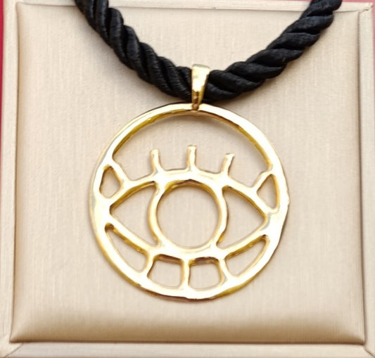 Collar Cordón Seda Dije Ojo Turco