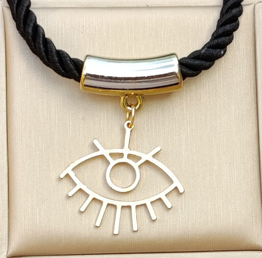 Collar Cordón Seda Dije Ojo Turco
