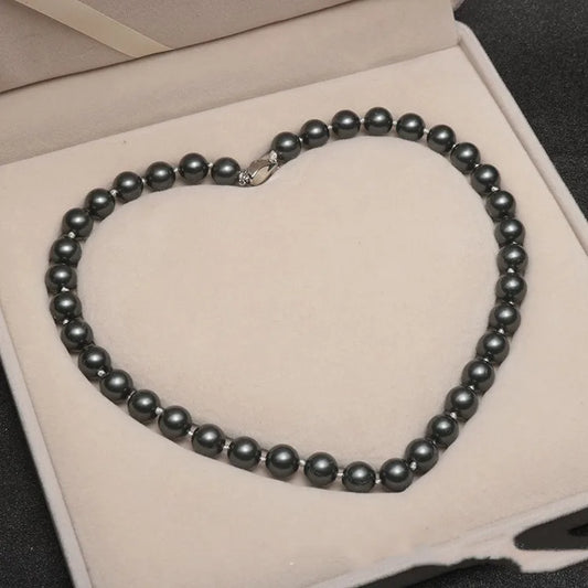 Collar Perlas 08 mm Color Gris