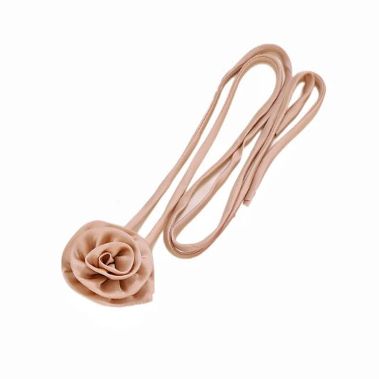 Collar Tela Flor Beige