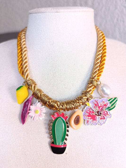 Collar Doble Cordón Dijes Varios