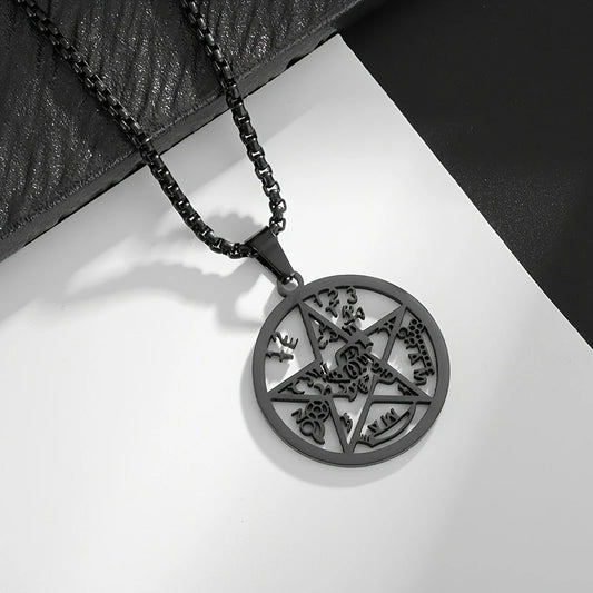 Collar Cadena Negra Dije Tetragrammaton