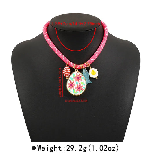 Collar Cordón Rosado Dijes Varios