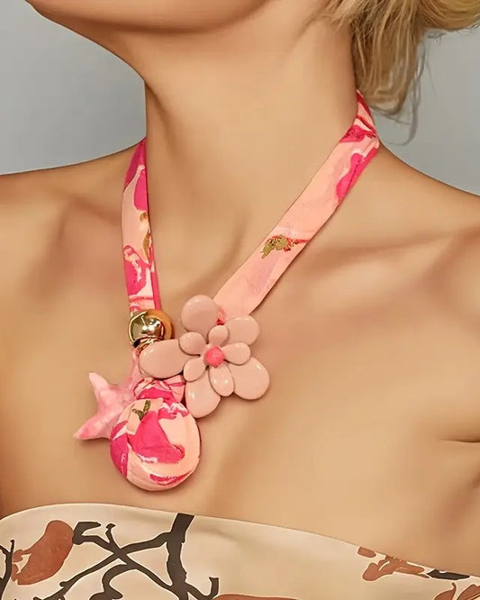 Collar Paliacate Estampados Rosa - Marinos y Flor