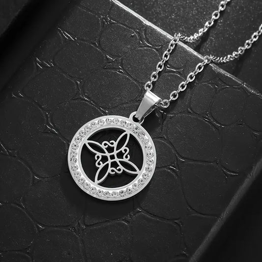 Collar Cadena Plateada Nudo de Bruja