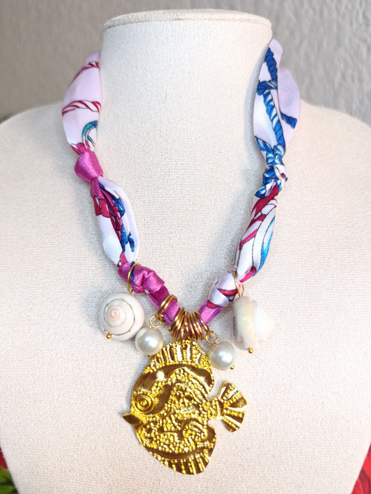 Collar Paliacate Dije Pescado y Marinos