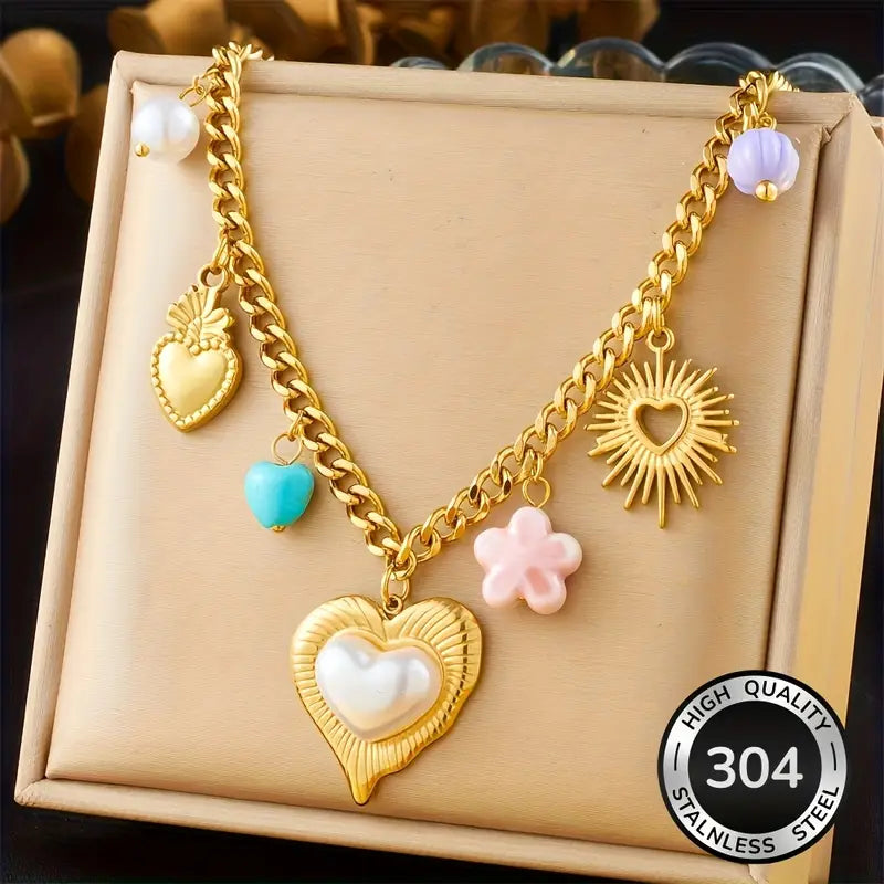 Collar Cadena Dorada Dijes Varios