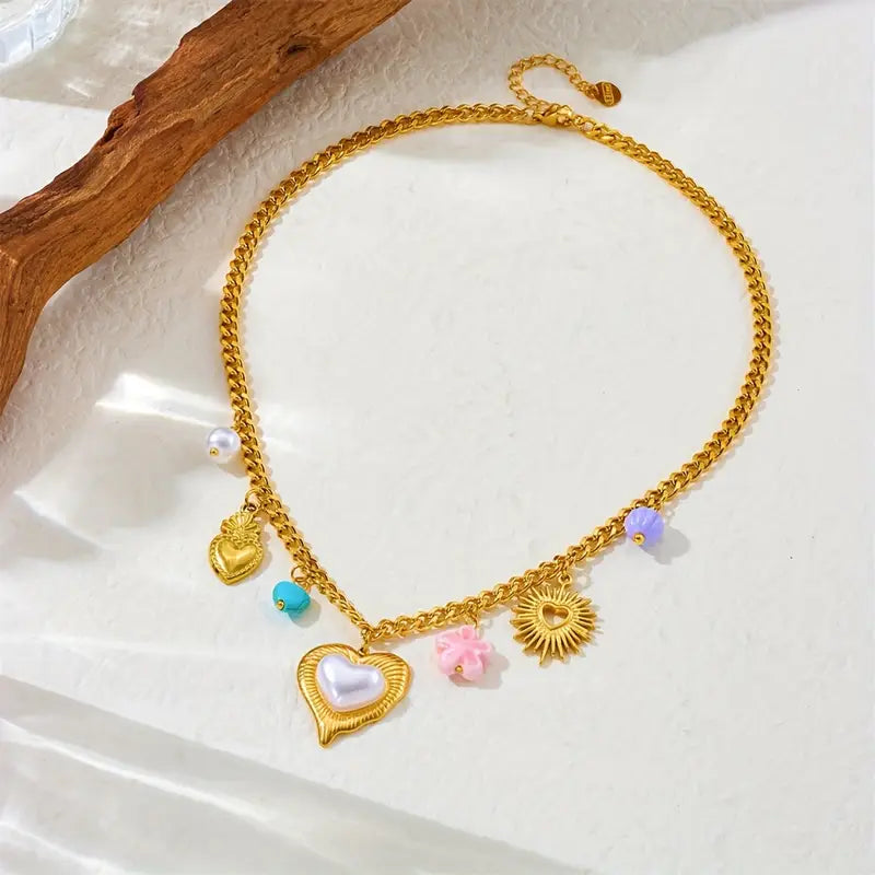 Collar Cadena Dorada Dijes Varios