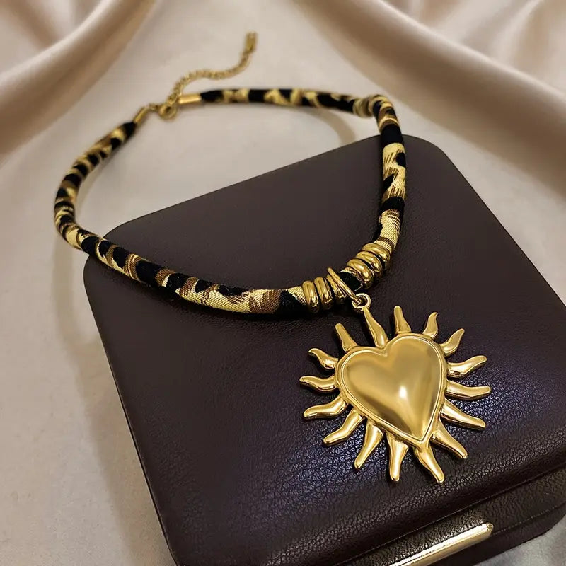 Collar Cordón Dije Corazón Dorado