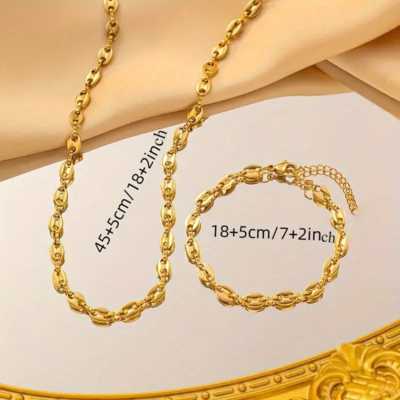 Collar y Pulsera Dorados