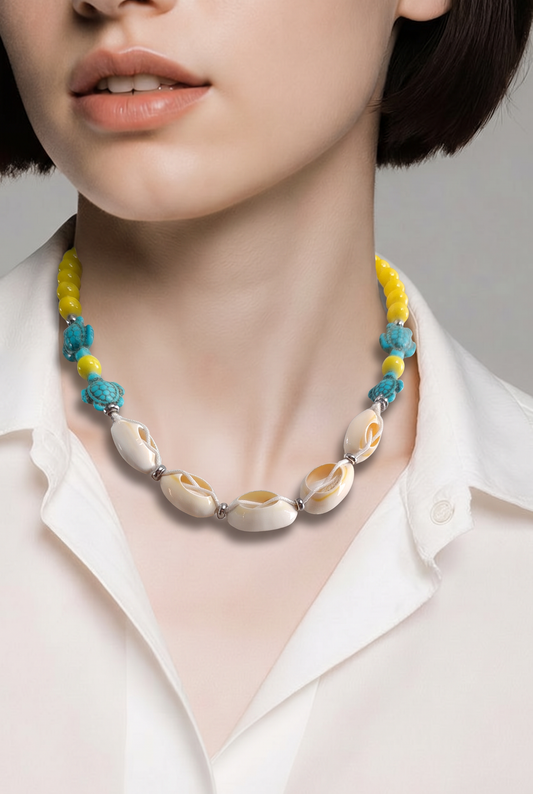 Collar Caracoles, Torrugas y Cuencas Amarillas