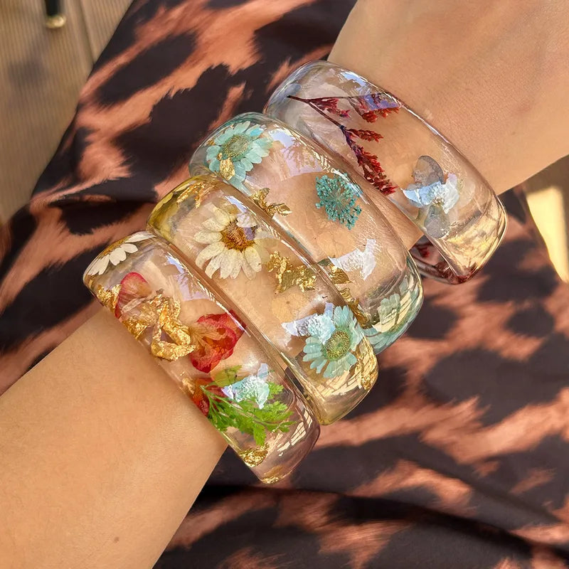 Brazalete Transparente Flores Primavera